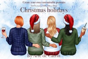 Christmas Holidays Clipart, Best Friends