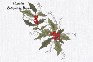 Christmas Holly Leaves and Berries 3