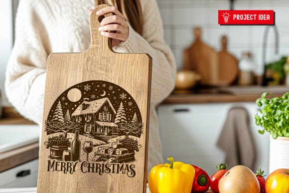 Christmas House Cutting Board Files - Image 5