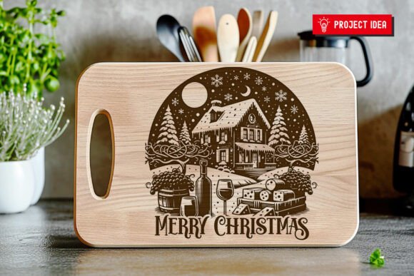 Christmas House Cutting Board Files