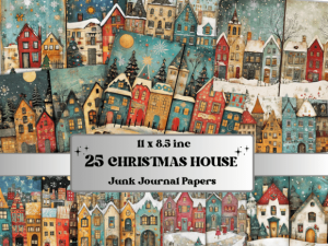 Christmas Houses Junk Journal Paper