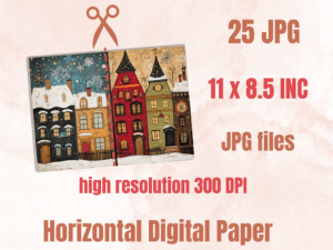 Alternative view of Christmas Houses Junk Journal Paper