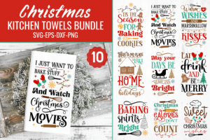 Christmas Kitchen Towels Svg Bundle
