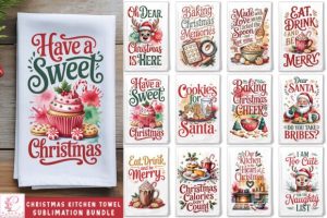 Christmas Kitchen Towel Sublimation Bund