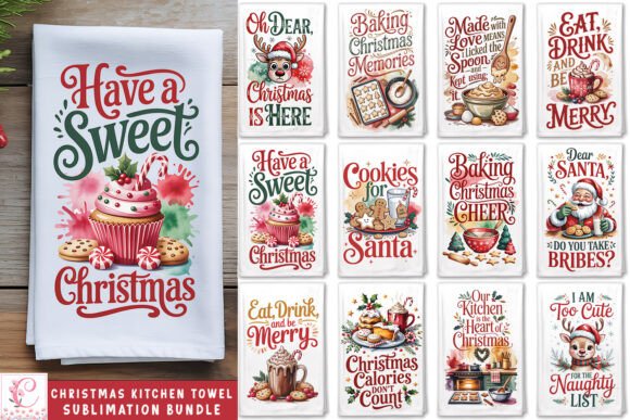 Christmas Kitchen Towel Sublimation Bund