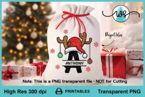 Alternative view of Christmas Letters with Santa Hat Antlers