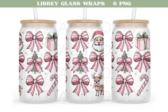 Christmas Libbey Wrap Png, Retro Can Png - Image 5