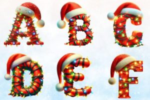 Alternative view of Christmas Lights Alphabet Letters PNG