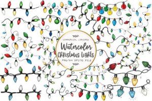 Christmas Lights Sublimation Clipart