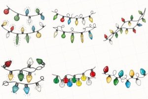 Alternative view of Christmas Lights Sublimation Clipart