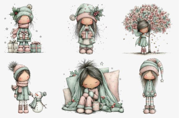 Christmas Little Girl Clipart - Image 5