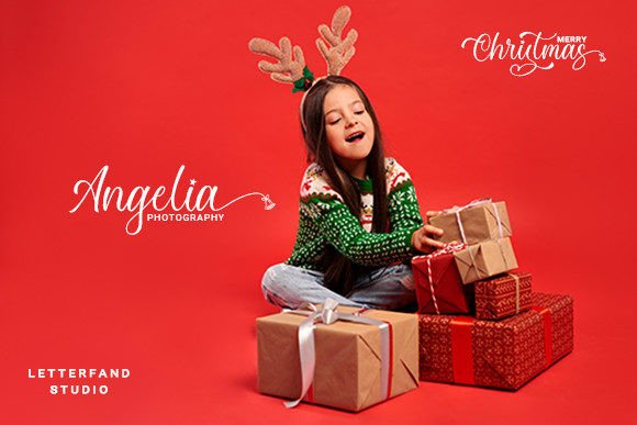 Christmas Maroon Font - Image 2