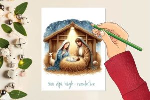 Alternative view of Christmas Nativity Scene Clipart