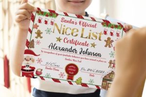 Christmas Nice List Certificate
