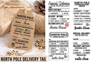 Christmas North Pole Delivery Tag SVG