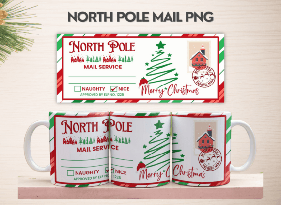 Christmas NorthPole Mug Wrap PNG