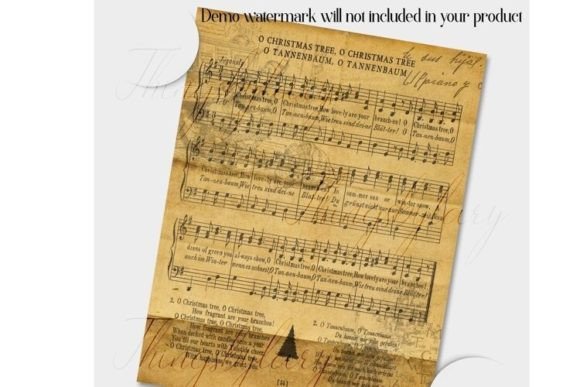 Christmas Old Music Sheet 8.5x11in - Image 3