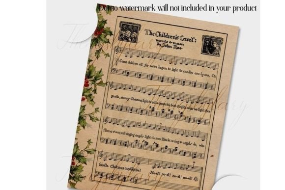 Christmas Old Music Sheet 8.5x11in - Image 7