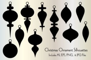 Christmas Ornament Black Silhouettes