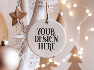 Christmas Ornament Circle Shape Mockup