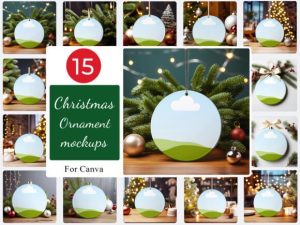Christmas Ornament Mockup Bundle Canva