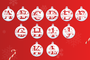 Alternative view of Christmas Ornament SVG - Monogram