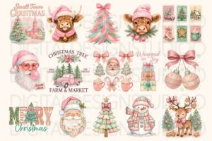 Alternative view of Christmas PNG Bundle, Pink Christmas