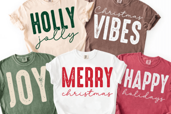 Christmas PNG, Retro Distressed Holiday
