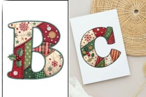 Alternative view of Christmas Patchwork Alphabet PNG Bundle