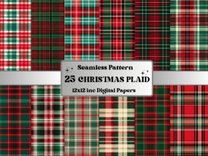 Christmas Plaid Digital Pattern Paper