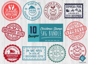 Christmas Post Stamps Bundle Santa