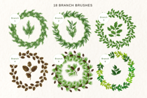 Alternative view of Christmas Procreate Brushes Bundle