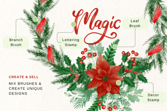 Christmas Procreate Brushes Bundle - Image 8