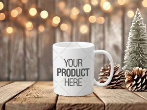 Alternative view of Christmas Product Background Mockup