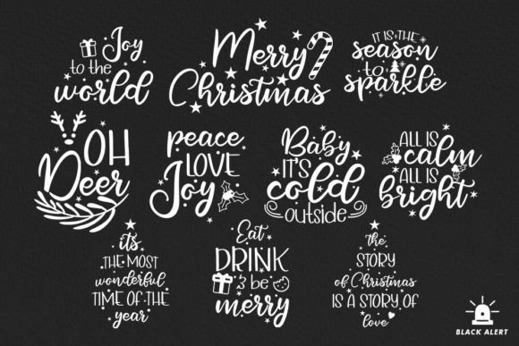 Christmas Quotes Bundle Set 10 Design