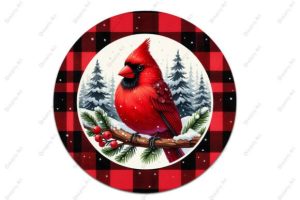 Alternative view of Christmas Red Cardinal Ornaments PNG