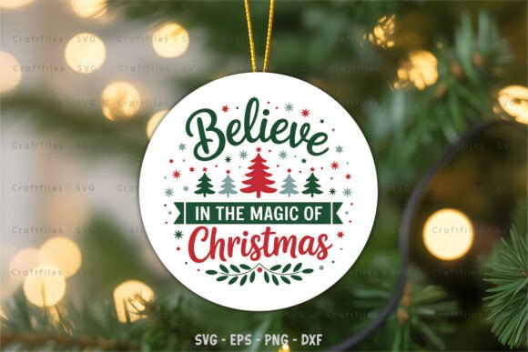 Christmas Round Ornament SVG Bundle - Image 3