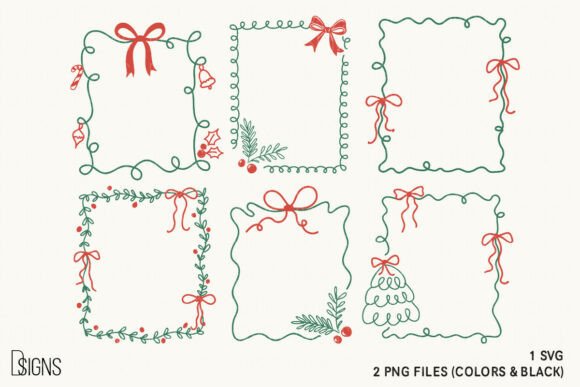 Alternative view of Christmas SVG Hand-Drawn Frame Bundle