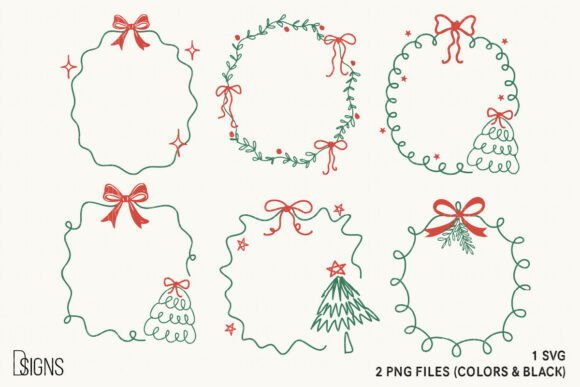 Christmas SVG Hand-Drawn Frame Bundle - Image 3