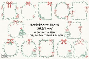 Christmas SVG Hand-Drawn Frame Bundle