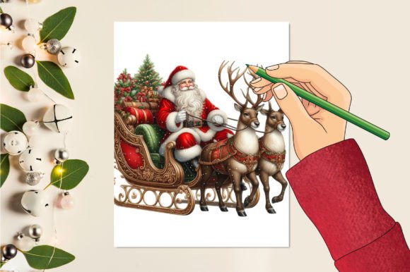Christmas Santa Claus Sleigh Clipart - Image 2