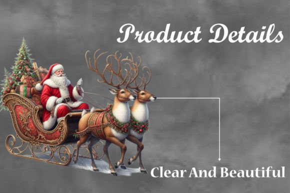 Christmas Santa Claus Sleigh Clipart - Image 3