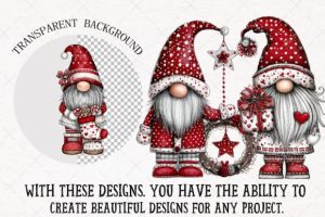 Alternative view of Christmas Santa Gnome Clipart