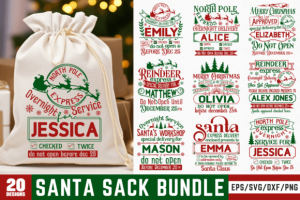 Christmas Santa Sack SVG Design Bundle
