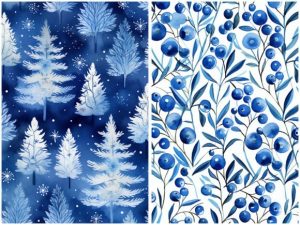 Alternative view of Christmas Scrapbook Paper Blue Winter