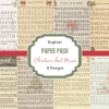Christmas Sheet Music Digital Paper Pack