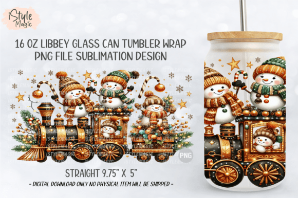 Christmas Snowman 16 Oz Glass Can Wrap - Image 4