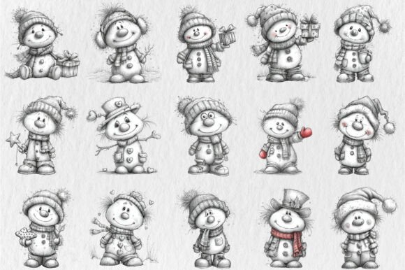 Alternative view of Christmas Snowman Clipart
