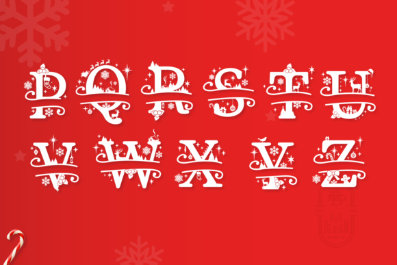 Christmas Split Letters Monogram - Image 2