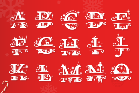Christmas Split Letters Monogram - Image 3